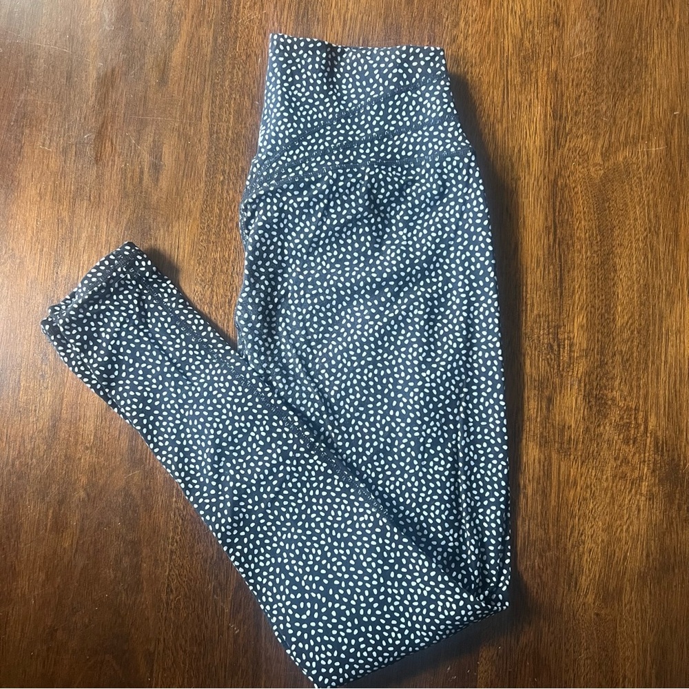 BuffBunny Blue and White Polka Dot Leggings